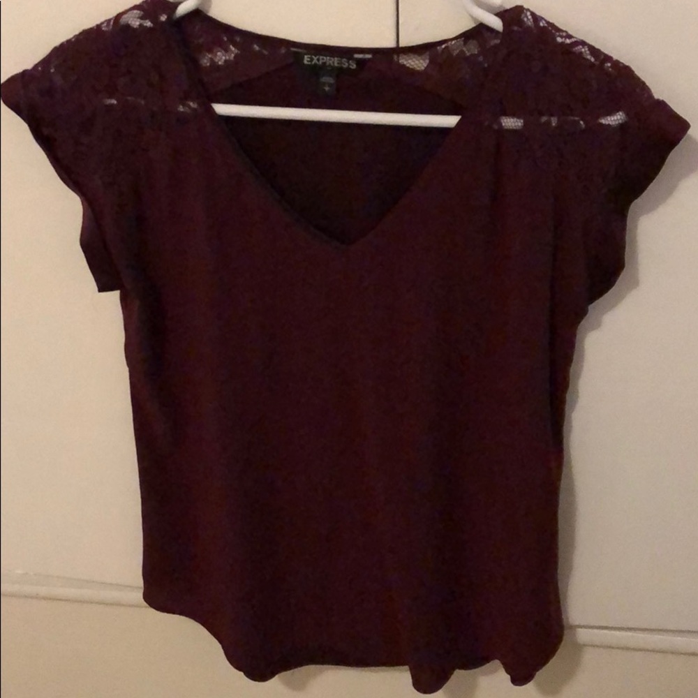 Express maroon v neck top